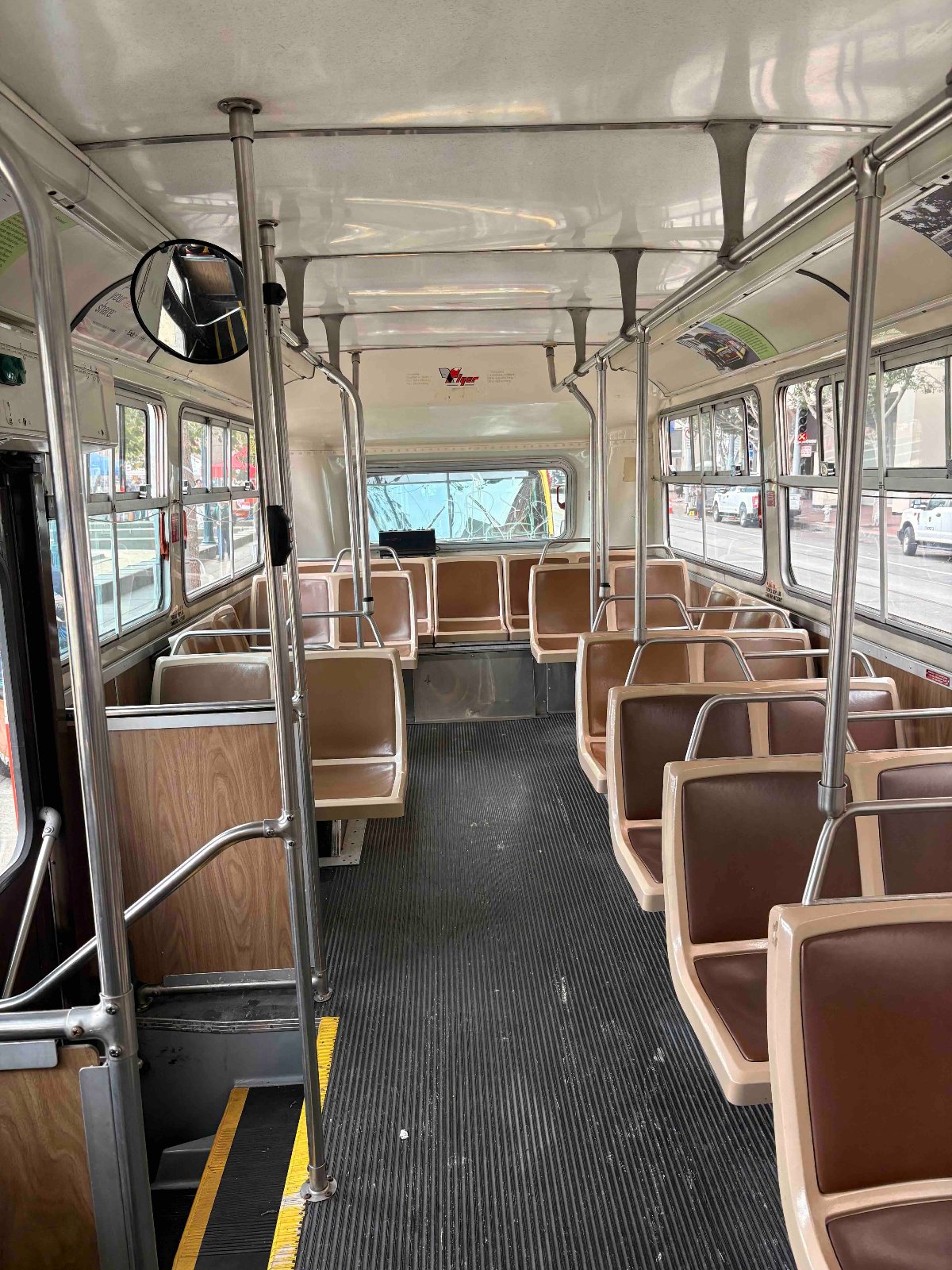 Inside of old MUNI bus