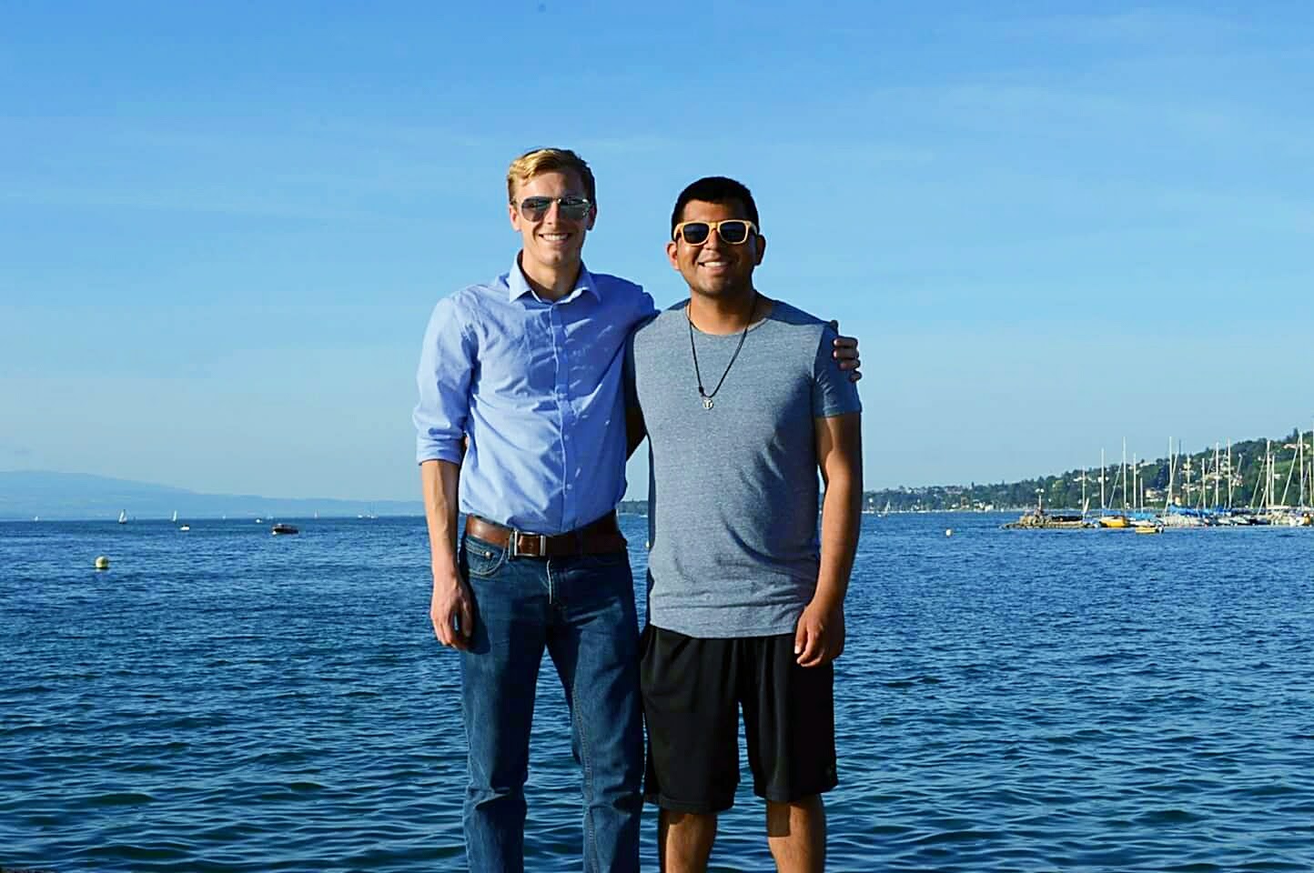 Sammy and Pablo at Lake Geneva